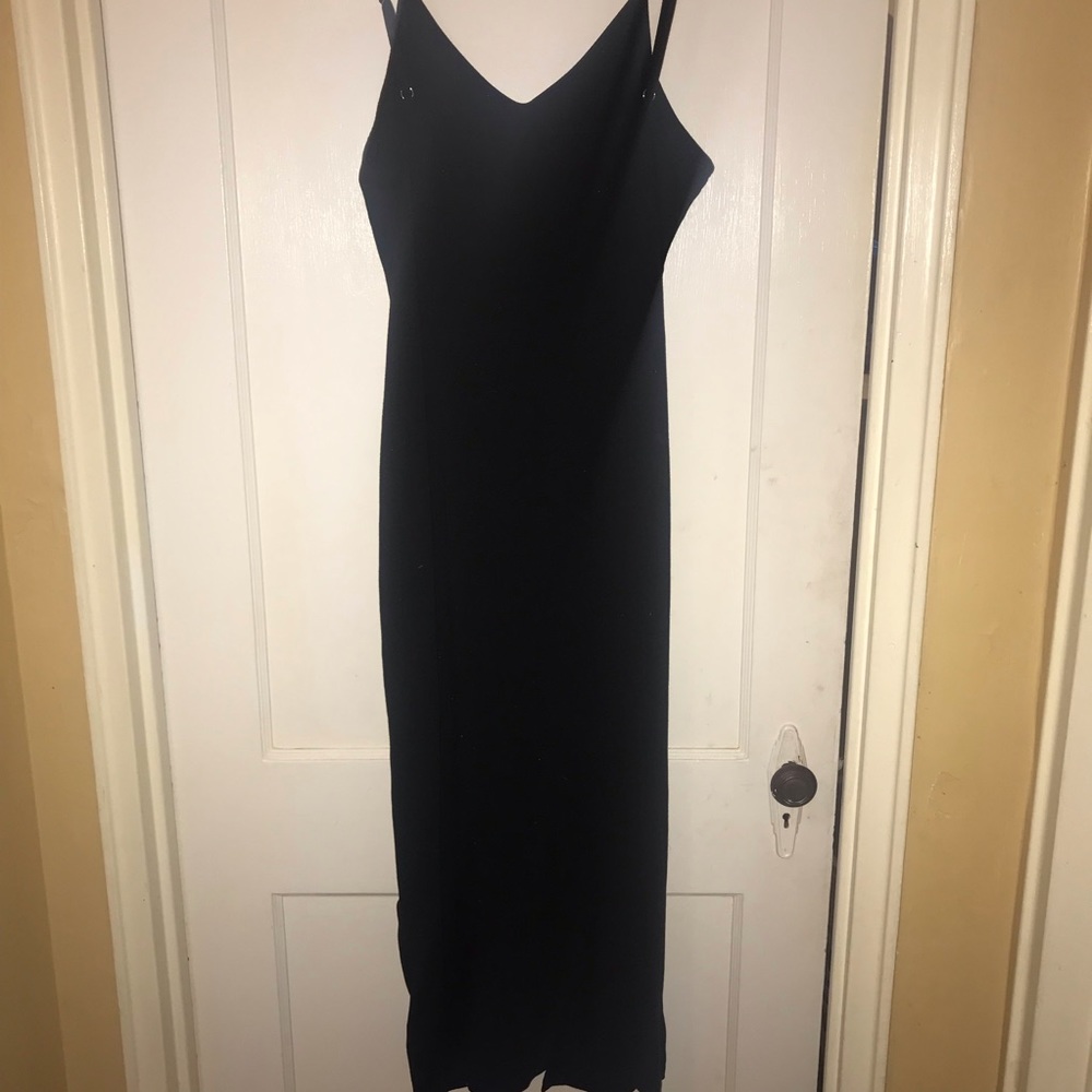 Black Button Front Split Bodycon Dress - image 5